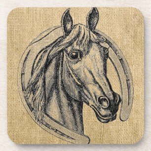 Horse Cameo op Burlap Bier Onderzetter