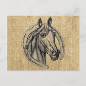 Horse Cameo op Burlap Briefkaart (Voorkant)