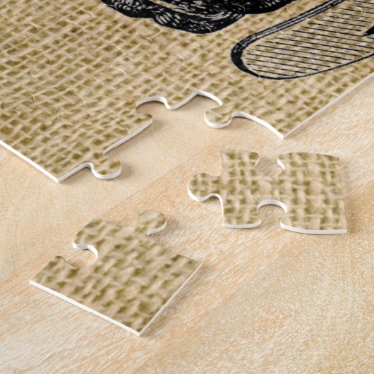 Horse Cameo op Burlap Legpuzzel (Zijkant)