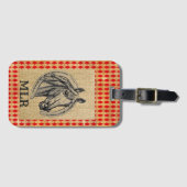 Horse Cameo op Burlap Monogram Bagagelabel (Voorkant (horizontaal))