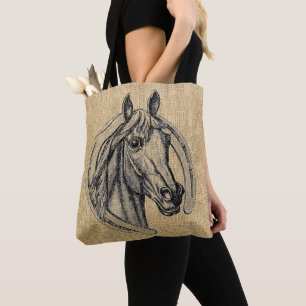 Horse Cameo Tote Bag