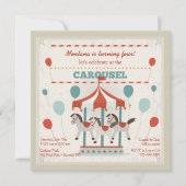 Horse Carousel Invitation Kaart (Voorkant)
