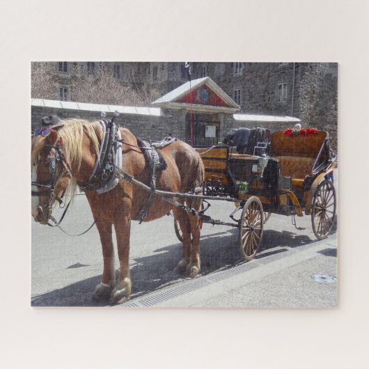 Horse Carriage Montreal. Jigzaag Puzzle Legpuzzel (Horizontaal)