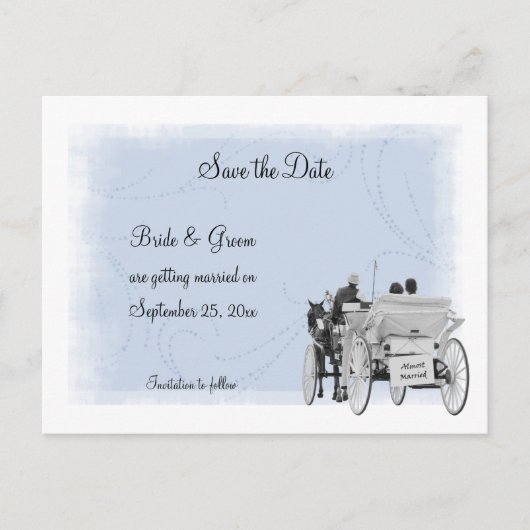 Horse & Carriage Save the Date Briefkaart (Voorkant)
