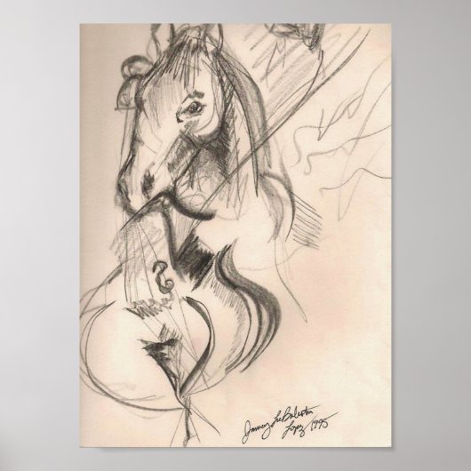 Horse Cello Art Poster (Voorkant)