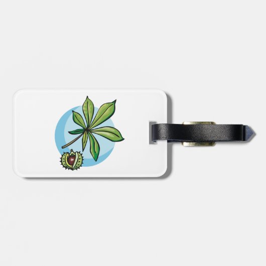 Horse Chestnut Leaf and Conker Bagagelabel (Achterkant horizontaal)