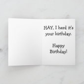 Horse Chewing Hay Birthday Kaart (groen) (Binnen)