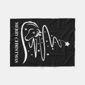 Horse Christmas Tree Black And White Equestrian  Fleece Deken (Voorkant (Horizontaal))