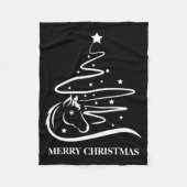 Horse Christmas Tree Black And White Equestrian  Fleece Deken (Voorkant)