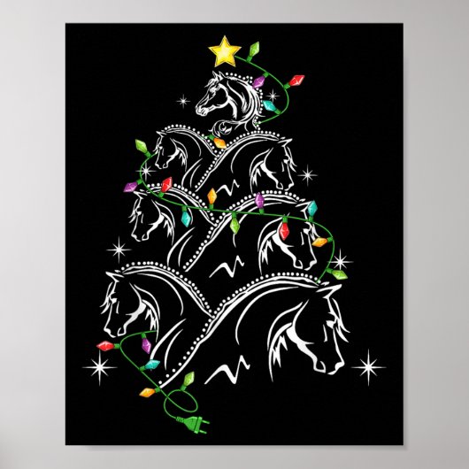 Horse Christmas Tree Xmas Lighting , Uni-adults_ki Poster (Voorkant)