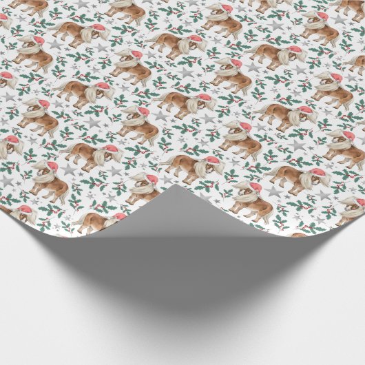 Horse Christmas Wrapping Paper Cadeaupapier (Hoek)