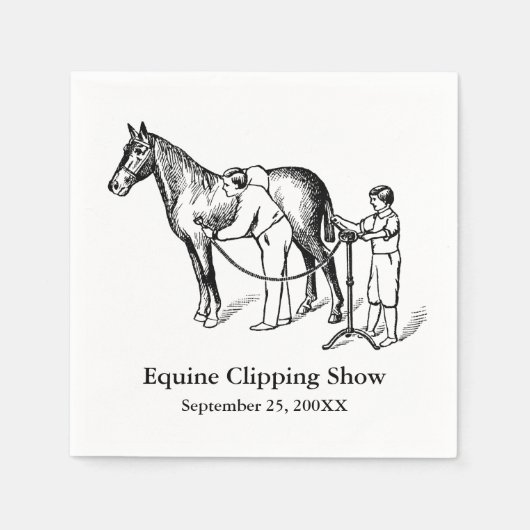  HORSE CLIPPING Custom Paper Napkins Servet (Voorkant)