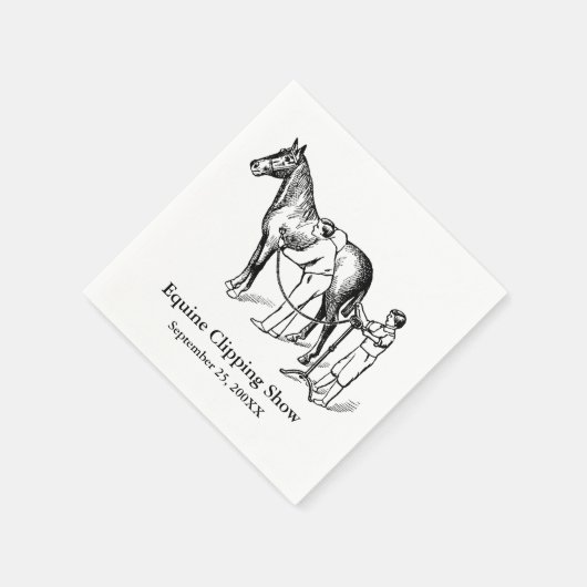  HORSE CLIPPING Custom Paper Napkins Servet (Hoek)