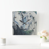 Horse Clock - Waterverf stijl Vierkante Klok (Huis)