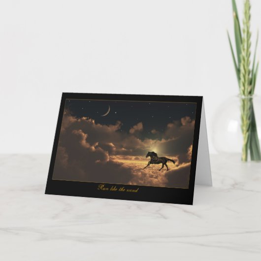 Horse Clouds Night Sky Kaart voor elk gebruik (Voorkant)
