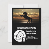 Horse Club Trail Party Monogram Fotouitnodiging Kaart (Voorkant)