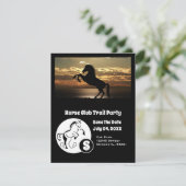 Horse Club Trail Party Monogram Fotouitnodiging Kaart (Staand voorkant)