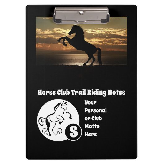 Horse Club Trail Riding Monogram Foto Klembord (Voorkant)