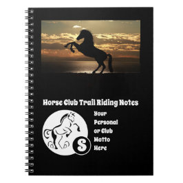 Horse Club Trail Riding Monogram Foto Notitieboek