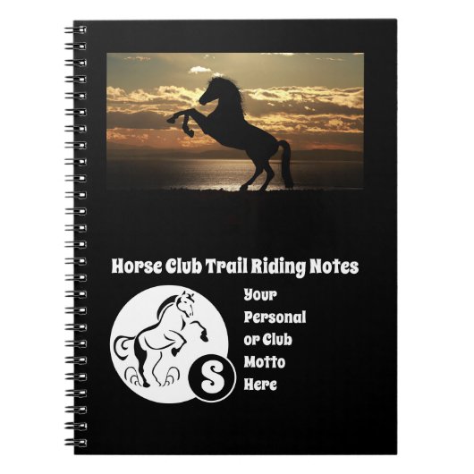 Horse Club Trail Riding Monogram Foto Notitieboek (Voorkant)