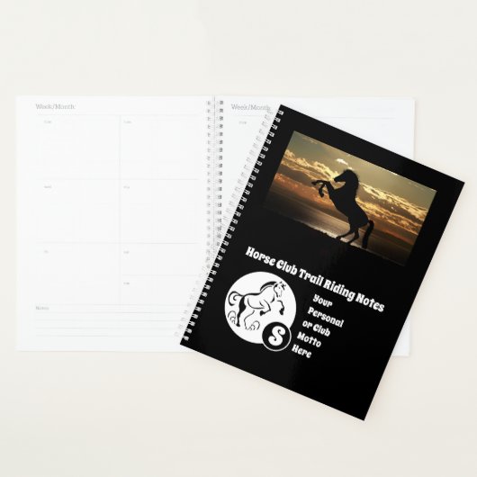 Horse Club Trail Riding Monogram Foto Planner (Display)