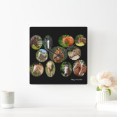 Horse Collage Clock Vierkante Klok (Huis)