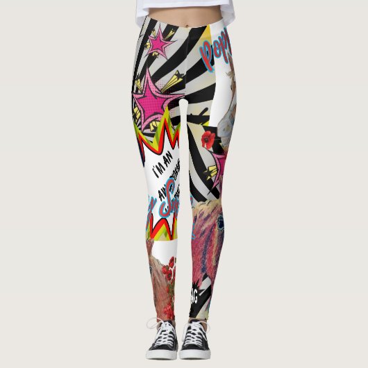 Horse Comic Design Leggings (Voorkant)