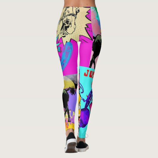 Horse Comic Design Leggings (Achterkant)