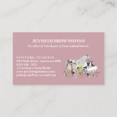 Horse Cow Sheep Dog Cat Pink Farm Animals Visitekaartje (Achterkant)