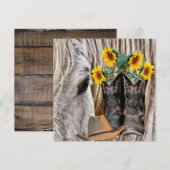 Horse Cowboy Boots Cowboy Pet Barn Board Flowers (Voorkant / Achterkant)