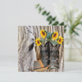 Horse Cowboy Boots Cowboy Pet Barn Board Flowers (Staand voorkant)