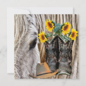Horse Cowboy Boots Cowboy Pet Barn Board Flowers (Voorkant)