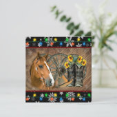 Horse Cowboy Boots Cowboy Pet kerst Feestdagenkaart (Staand voorkant)
