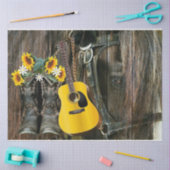 Horse Cowboy boots Guitar Sunflower Rustic Tissuepapier (Craft)