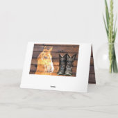 Horse Cowboy Boots Rustic Barn Board Bedankkaart (Achterkant)