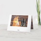 Horse Cowboy Boots Rustic Barn Board Feestdagen Kaart (Achterkant)
