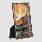Horse Cowboy Boots Rustic Barn Board Fotoplaat (Zijkant)