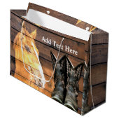 Horse Cowboy Boots Rustic Barn Board Groot Cadeauzakje (Voorkant Gekanteld)