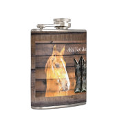 Horse Cowboy Boots Rustic Barn Board Heupfles (Rechts)