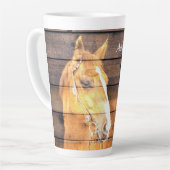 Horse Cowboy Boots Rustic Barn Board Latte Mok (Linkerhoek)