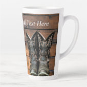 Horse Cowboy Boots Rustic Barn Board Latte Mok (Rechts)