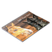 Horse Cowboy Boots Rustic Barn Board Notitieboek (Linkerzijde)