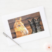Horse Cowboy Boots Rustic Barn Board Rechthoekige Sticker (Envelop)