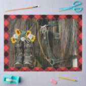 Horse Cowboy Boots Sunflower Daisies Tissuepapier (Craft)
