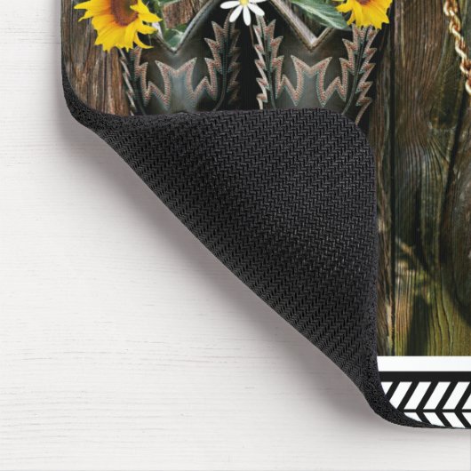 Horse Cowboy Boots Sunflower Rustic Barn Board Muismat (Hoek)