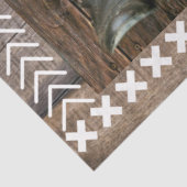 Horse Cowboy Boots Sunflower Rustic Barn Board Tissuepapier (Detail)