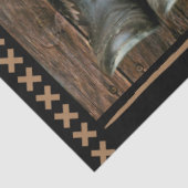 Horse Cowboy Boots Sunflower Rustic Barn Board Tissuepapier (Detail)