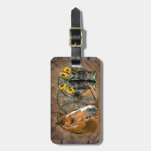 Horse Cowboy Boots Wagon Wheel Sunflower Western Bagagelabel (Voorkant verticaal)