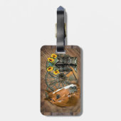 Horse Cowboy Boots Wagon Wheel Sunflower Western Bagagelabel (Achterkant verticaal)