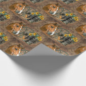 Horse Cowboy Boots Wagon Wheel Sunflower Western Cadeaupapier (Hoek)